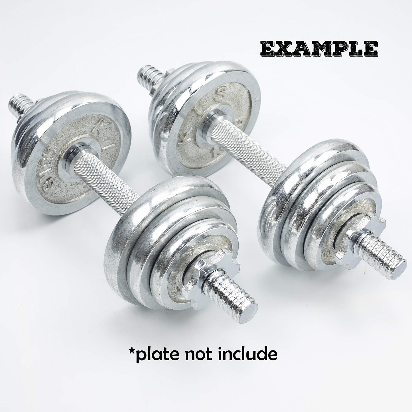 Rowland Harbor Threaded Dumbbell Handles/Adjustable Dumbbell Bar Handles 35cm/14.2 Inch - Fit 1 inch Standard Weight Plate - Weightlifting Accessories - Sold in Pair