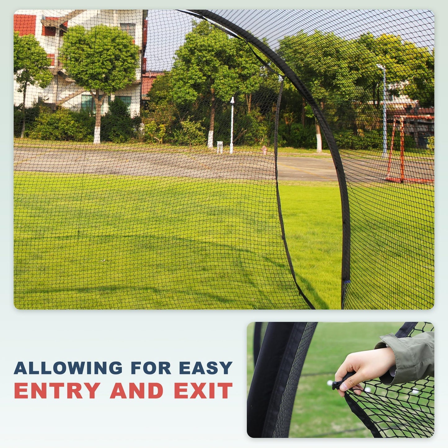 SHANTRA Batting Cage with Frame and Net, 13ft & 22ft Baseball Batting Cage for Backyard, Baseball & Softball Hitting Cage Netting for Outdoor Hitting & Pitching Practice,22×13×9ft