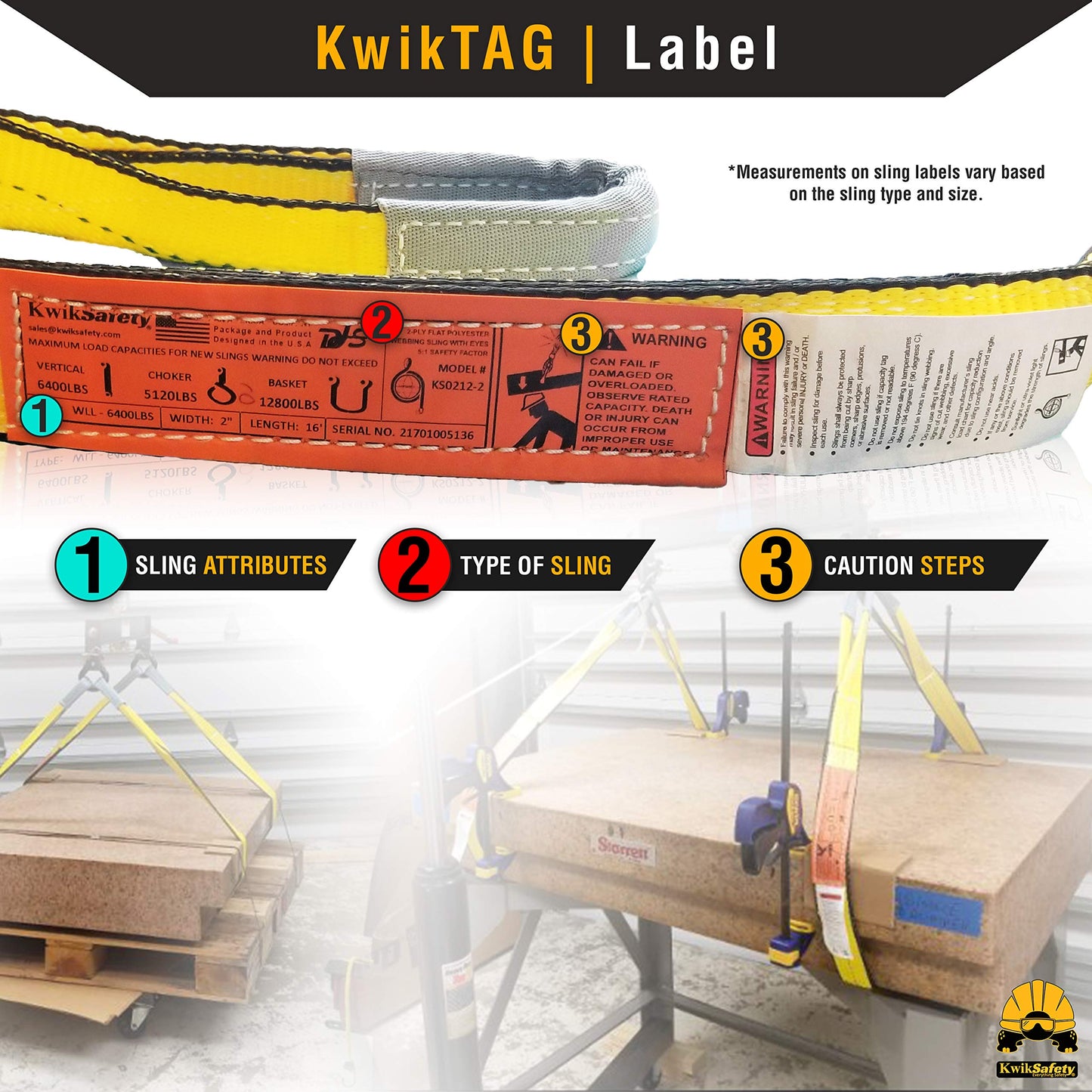 KwikSafety - Charlotte, NC - Mighty Sumo 1”x 10’ Poly Web Sling Lifting Strap Construction ASME OSHA / 3200lbs Vertical 2550lbs Choker 6400lbs Basket/Rigging Moving Towing Hoisting Gear