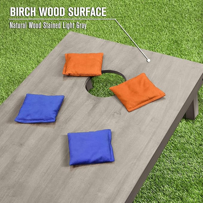 GoSports 4 ft x 2 ft Regulation Size Wooden Cornhole Boards Set - Includes Carrying Case and Bean Bags (Choose Your Colors) Over 100 Color Combinations