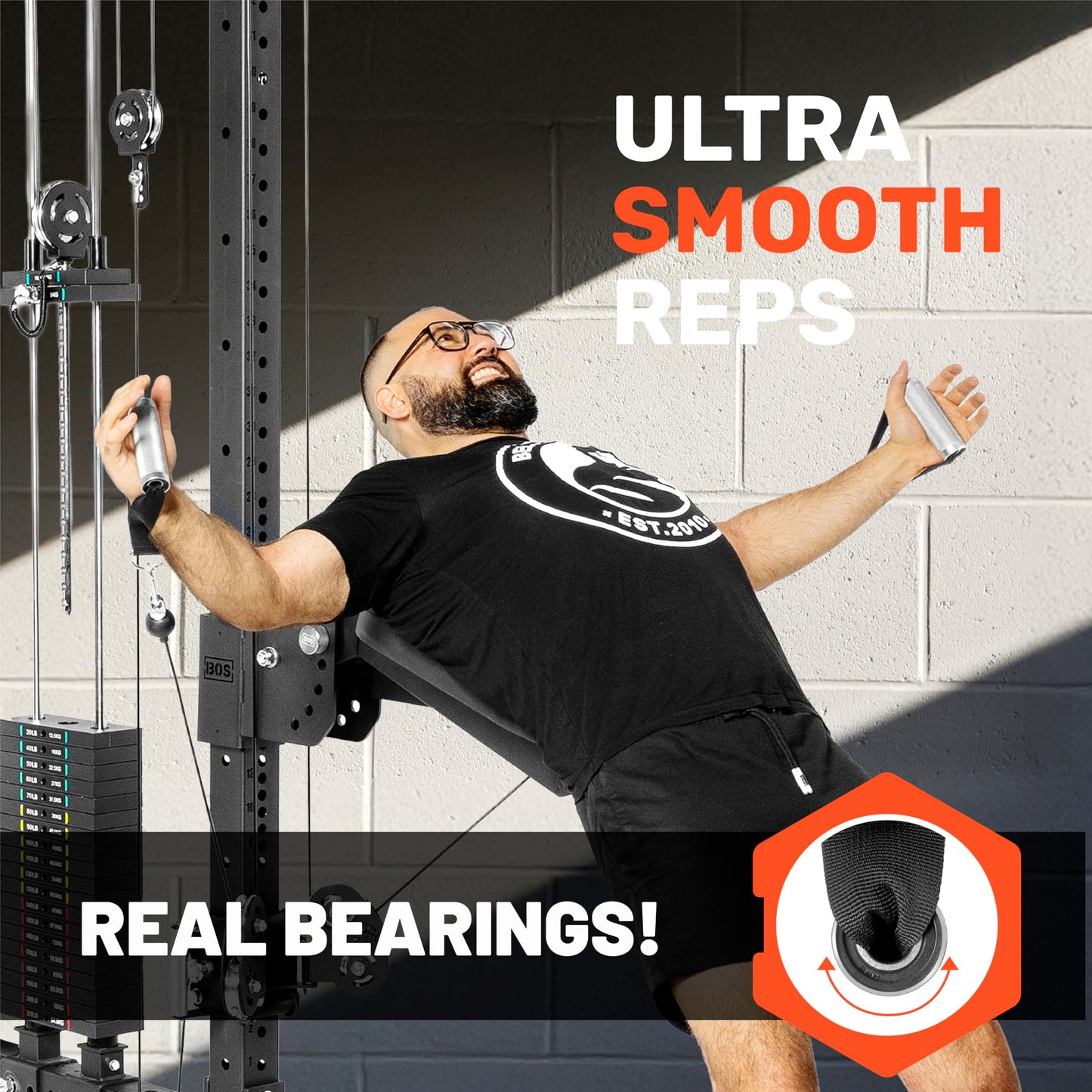 Bells of Steel Aluminum Exercise Handles for Cable Machine Attachment Premium Gym Handles for Functional Trainers, Smooth-Bearing Rotation, Light Knurling Grip, Rust-Resistant, Sold in Pairs