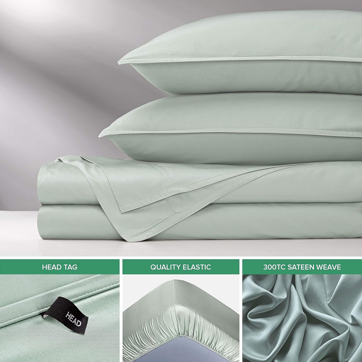 Pure Bamboo Twin XL Sheets - 100% Organic Viscose Bed Sheet Set | Luxuriously Soft & Cooling (Sea Glass)