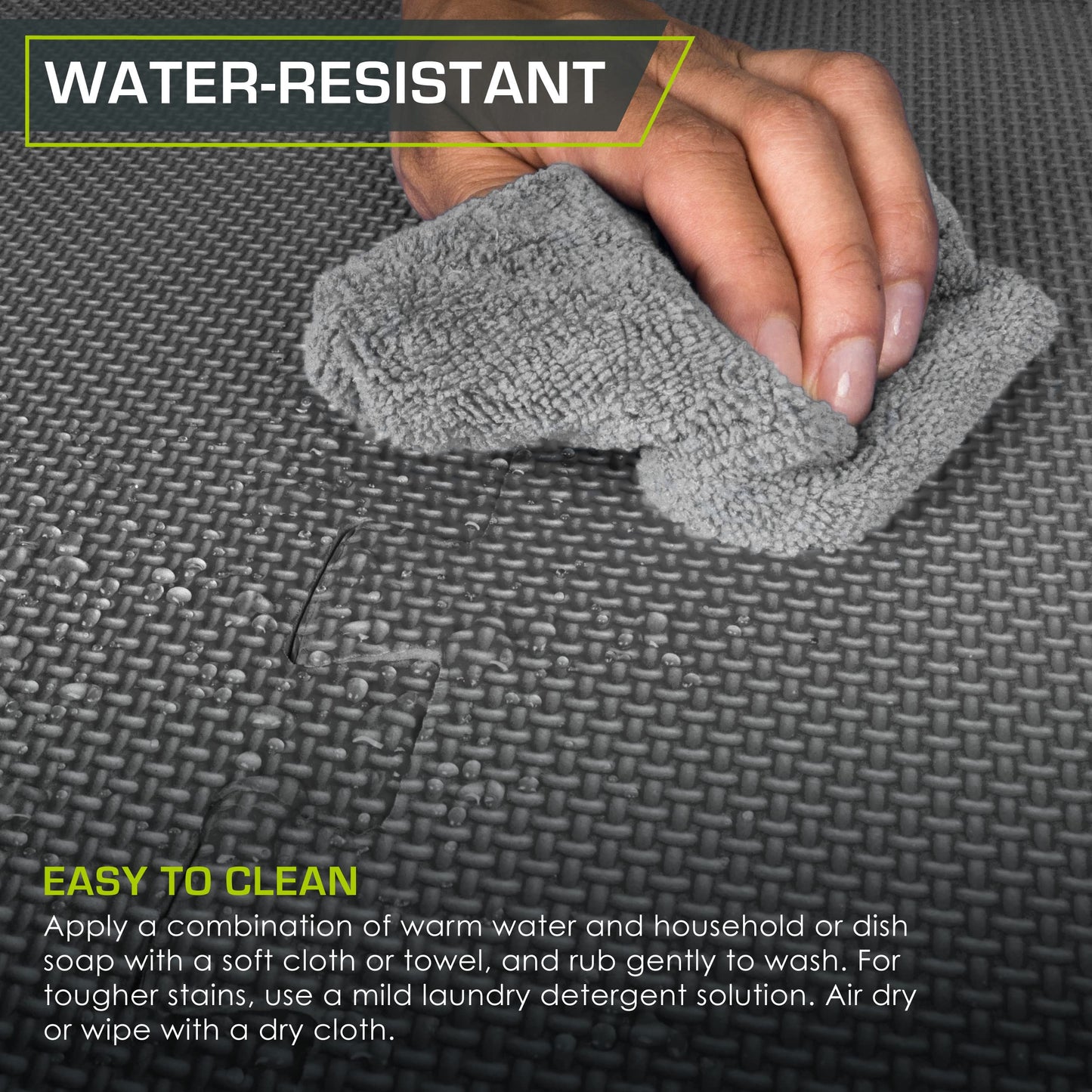 ProsourceFit Weaved Pattern Extra Thick Exercise Puzzle Mat ¾-inch, EVA Foam Interlocking Tiles for Protective, Cushioned Flooring for Home and Gym Equipment; Grey, 24 SQ FT, 6 Tiles
