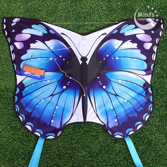 Mint's Colorful Life Butterfly Kite for Kids & Adults Easy to Fly, Large Single Line Kites with 300ft String Kite Handle
