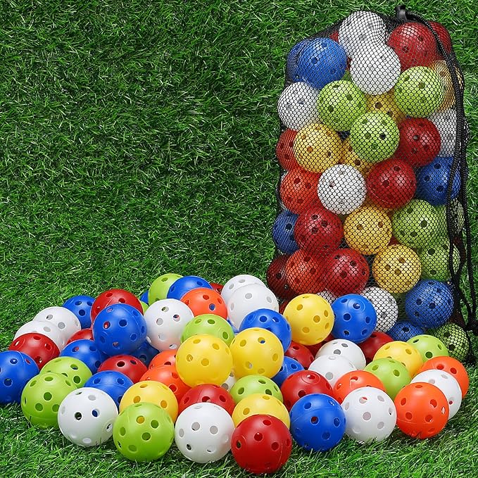 Coopay 72/150/300 Pack Practice Golf Balls, 42mm Plastic Golf Training Balls with a Drawstring Bag Hollow Sports for Swing Practice Driving Range Backyard Home Indoor Outdoor Use