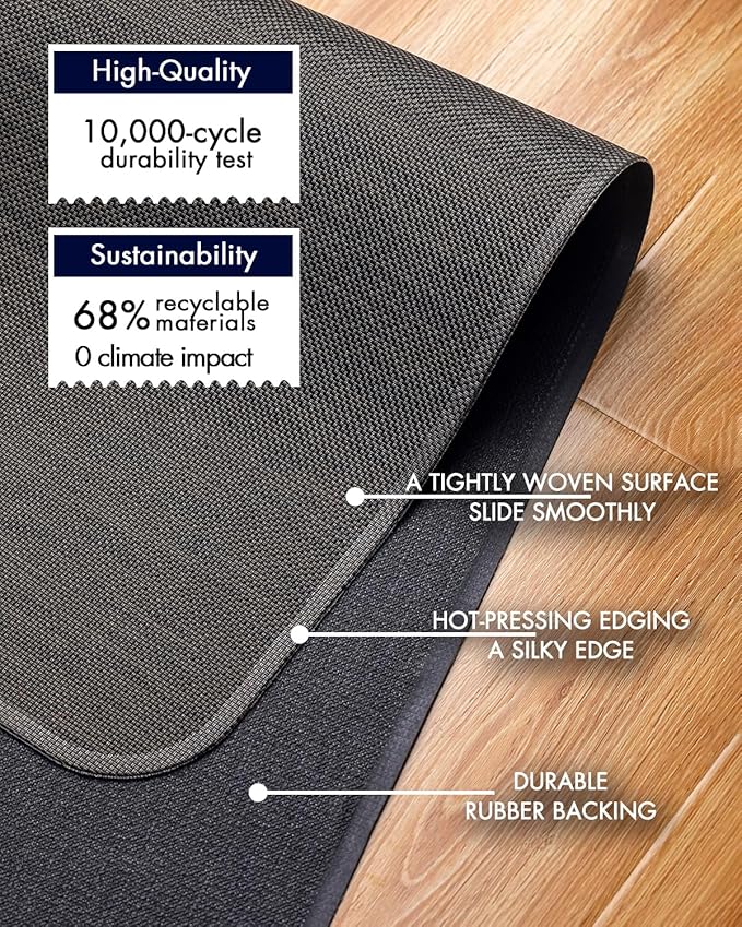 BARoyal Office Chair Mat for Hardwood Floor Under Desk Computer Rolling Chair Mat for Wood/Tile Floor Non-Slip Heavy Duty Desk Rug PVC Plastic Hard Floor Protector 40"x 48" (Espresso)