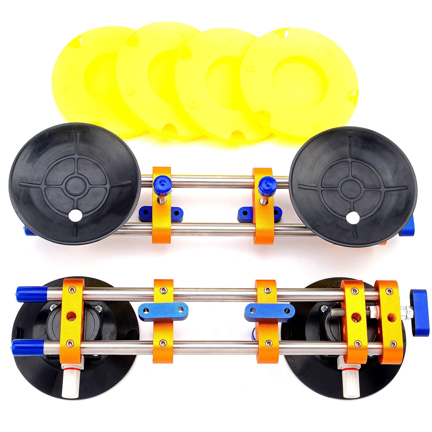 ZUOS A Pairs of Seamless seam Setter with 6" Suction Cups for Seam Joining & Leveling/Professional Countertop, granite， Stone, Marble Slab Installation. (double pole 2 PCS)