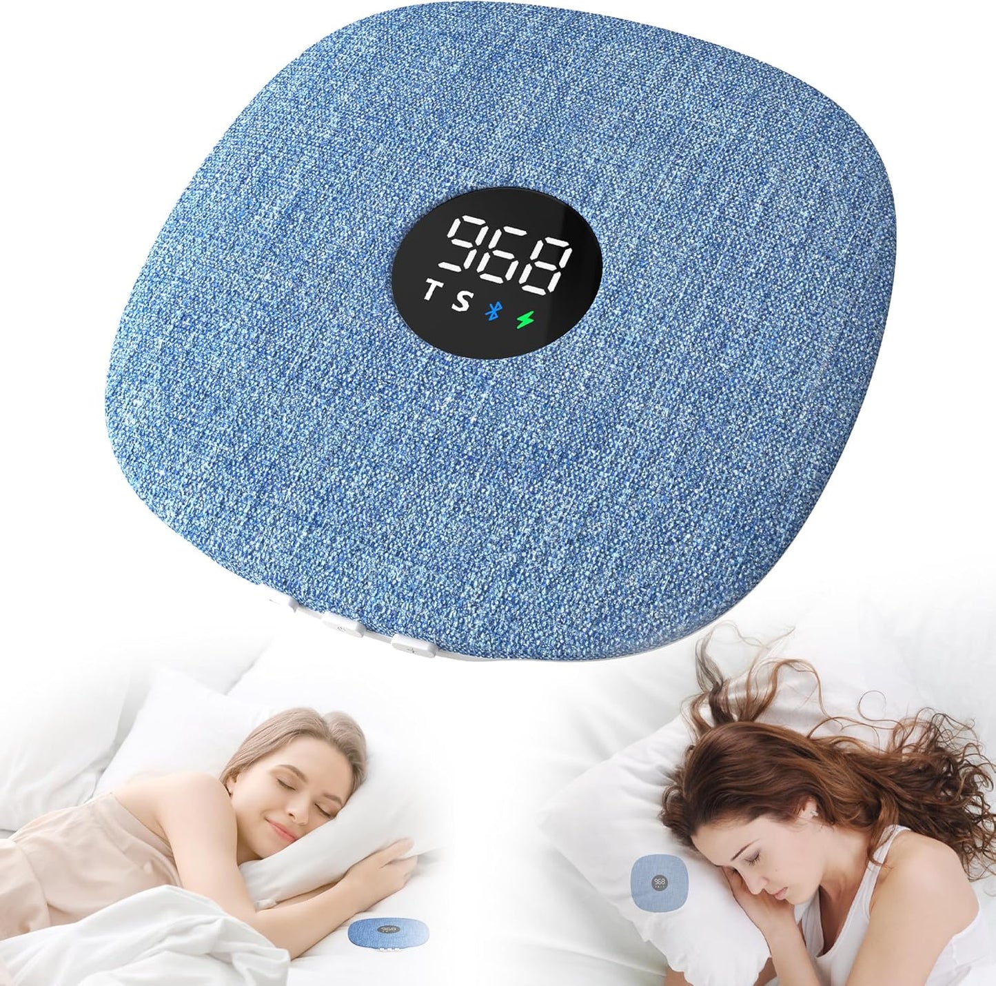 Mhaohuofu 16 Under Pillow Speaker for Sleeping, Dual Bone Conduction Bluetooth Pillow Speaker with LED Display, Two
