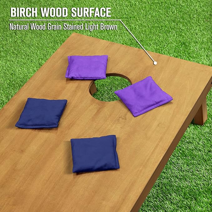 GoSports 4 ft x 2 ft Regulation Size Wooden Cornhole Boards Set - Includes Carrying Case - Full Regulation Size Bean Bag Toss Boards