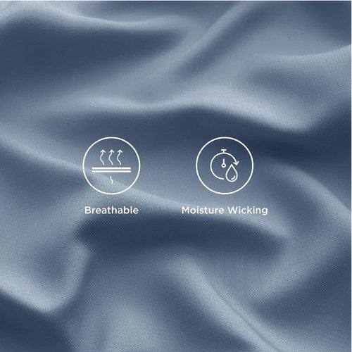 Bedsure Cooling California King Sheet Set - Breathable Rayon from Bamboo, Deep Pocket, Dusty Blue