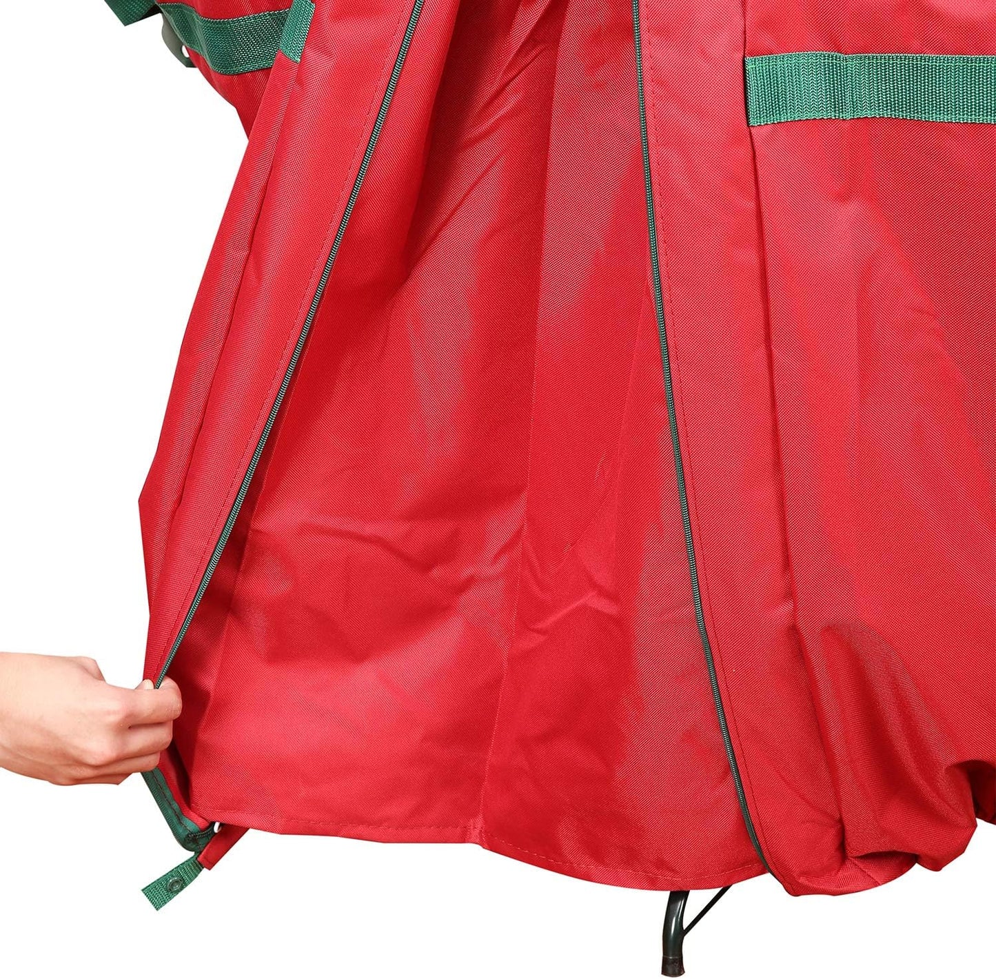 Sattiyrch Christmas Tree Storage Bag - Heavy Duty 600D Canvas for 7.5 ft Trees | Red with Zipper & Handles
