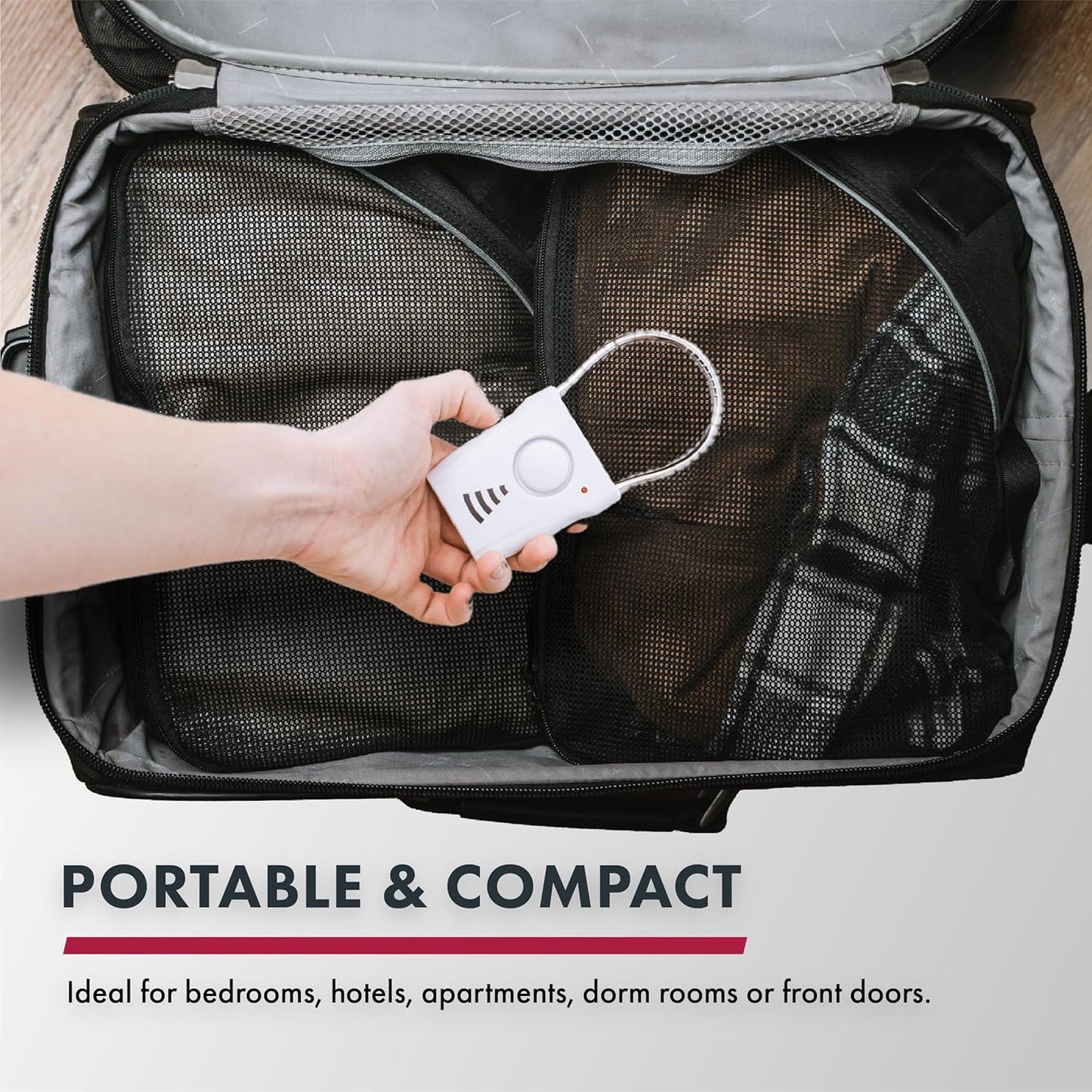 SABRE 110dB 680 3 Settings, Door Handle Alarm, Extremely Loud Wireless Audible Up To Ft Away, Hangs Off Door Knob