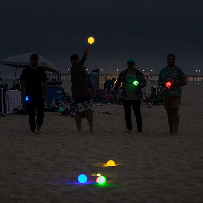 GoSports LED Bocce Ball Game Set - Includes 8 Light Up Bocce Balls, Pallino, Case and Measuring Rope - Choose 85 mm or 100 mm