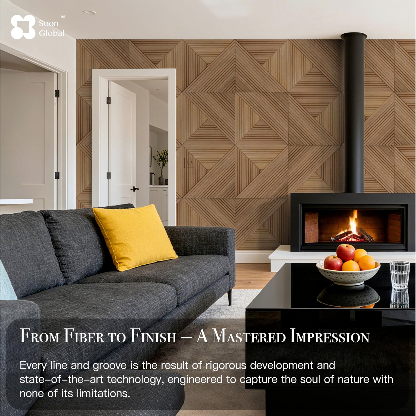 Soon Global Acoustical Wall Panels, 6-Piece 23.62 X 23.62 Inches Art Acoustic Panels, Decorative Acoustic Panels, Acoustic Wall Panels, Sound Absorbing Wall Art, Arcadian Vortex