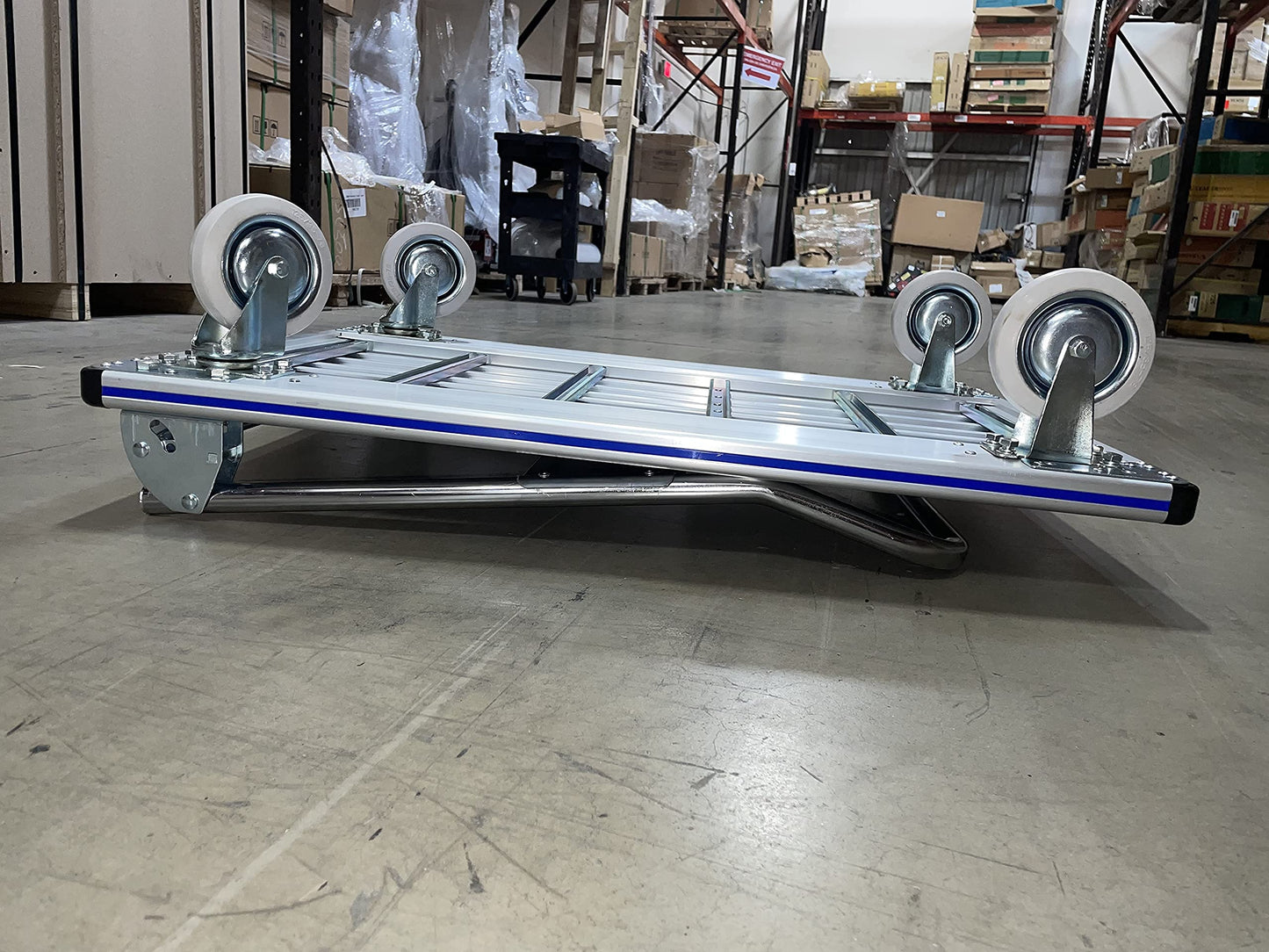 Pake Handling Tools - Folding Platform Truck, Aluminum, 550 lbs Capacity, 35.5" x24'', Compact Foldable Cart for Warehouse, Restaurant, Shops Factories and Home - Flatbed Cart with 4 Rubber Wheels