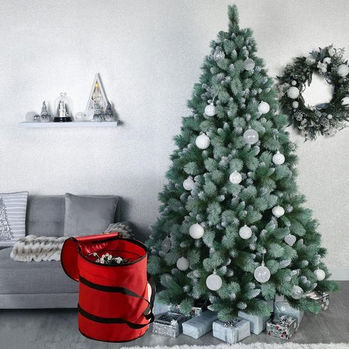 Dazzle Bright Christmas Lights Storage Bags - Red Tear-Proof Oxford Fabric with 3 Metal Reels
