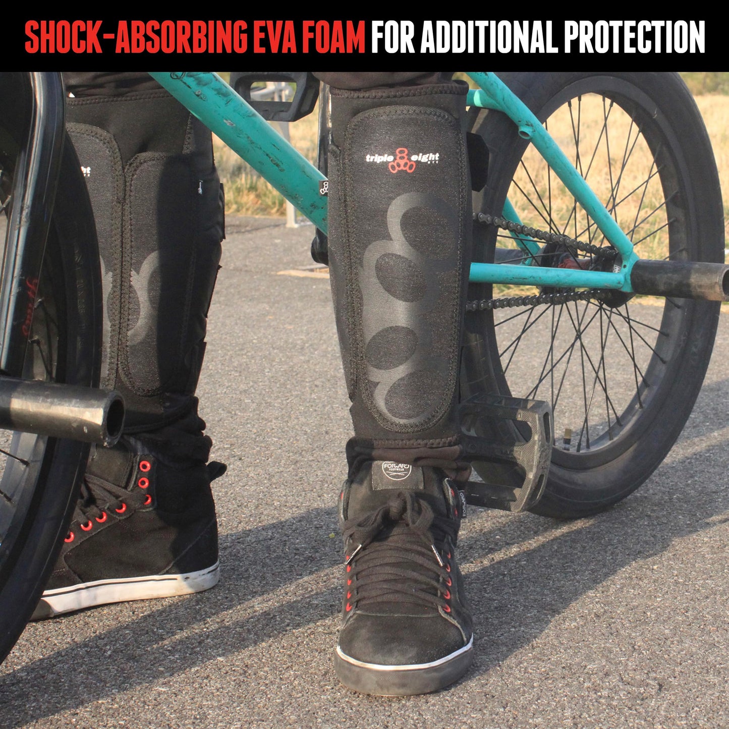 Triple Eight Exoskin Shin and Whip Guard Pads – Protective Shin Guards for BMX and Mountain Biking
