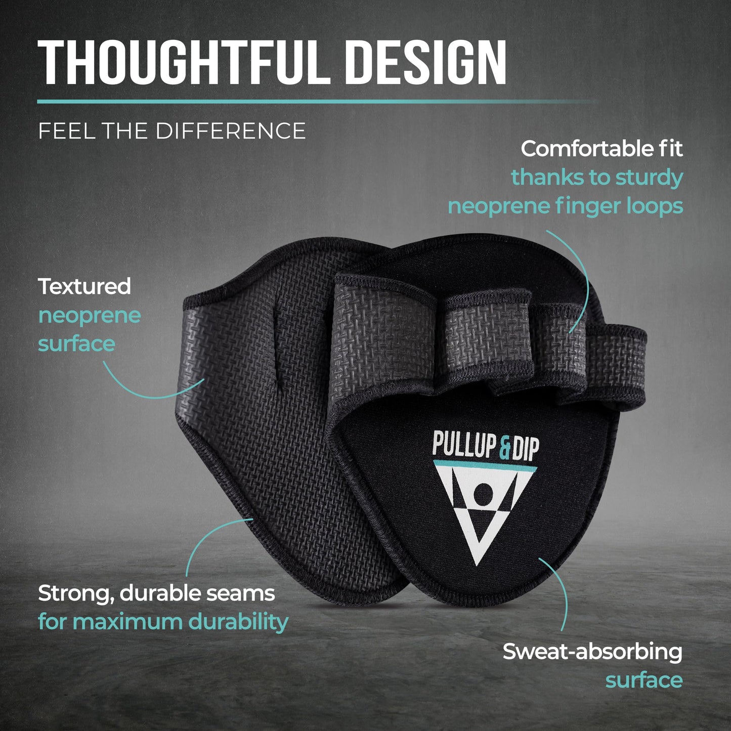 PULLUP & DIP Neoprene Grip Pads Lifting Grips, The Alternative to Gym Workout Gloves, Lifting Pads for Weightlifting, Calisthenics & Powerlifting, No More Sweaty Gym Gloves