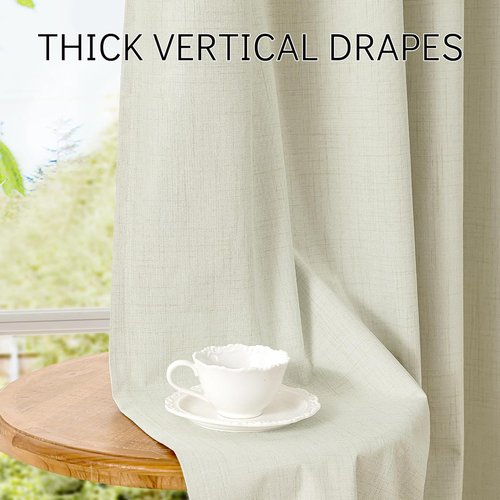 ChrisDowa 100% Blackout Curtains - 63 Inch Linen Grommet Top Drapes for Total Privacy | Beige, 2 Panels