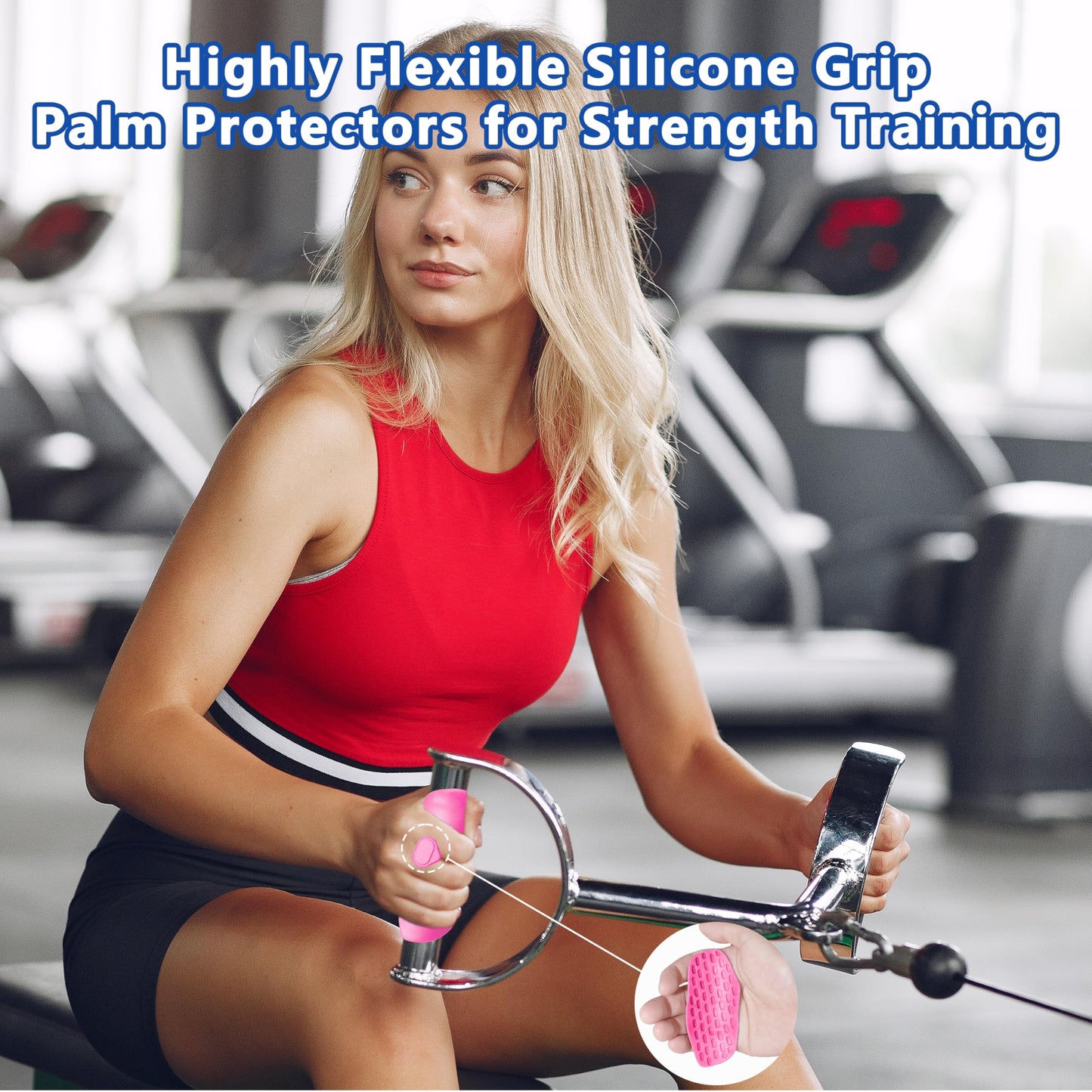 Epritliber Silicone Gym Grips for Weight Lifting,Workout Gloves for Men Alternative,Anti Slip Gym Workout Grip for Women,Rubber Gym Hand Grips-Weightlifting Grips Pad for Ryptfit,Training
