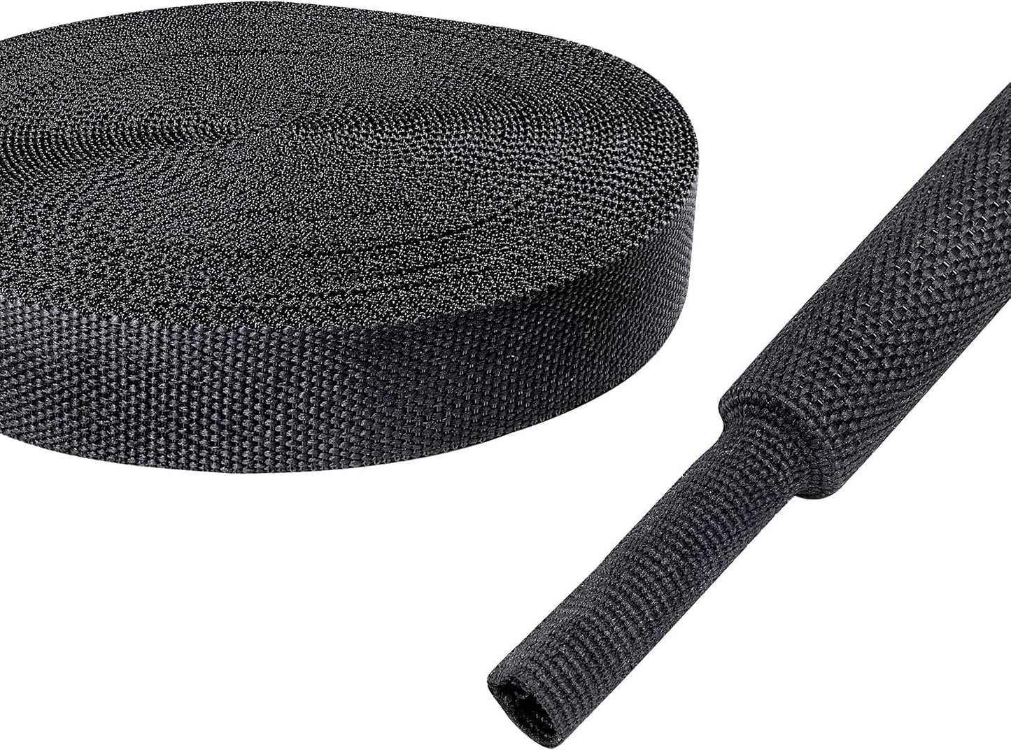 BuyUneed 2:1 (3/8" 30ft) Heat Shrink Fabric Tubing Braided Sleeving - Abrasion Protection Flexibility Wiring Harness
