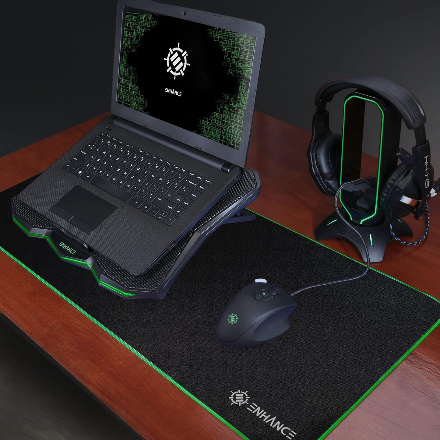 ENHANCE 5 7 Settings 17 inches 1 800 Cryogen Gaming Laptop Cooling Pad Stand - Laptop Cooler with Adjustable Height
