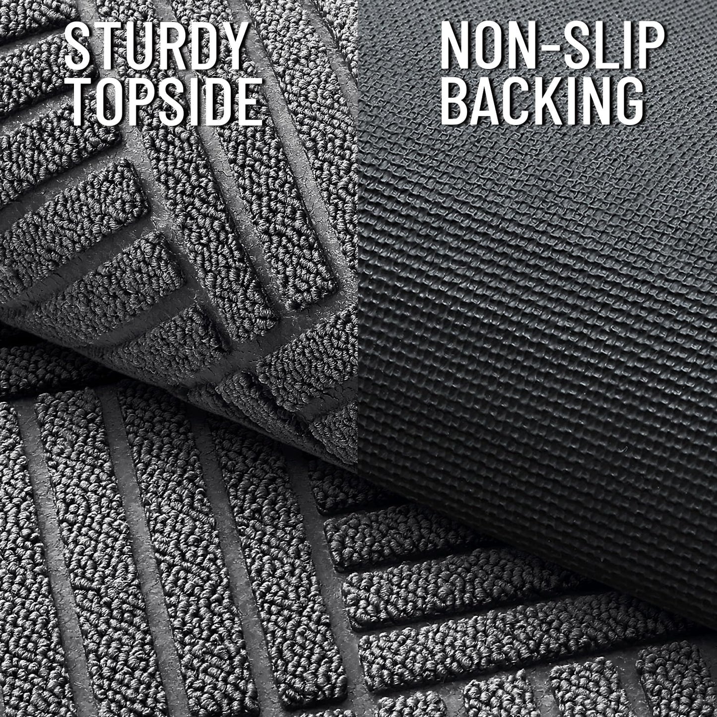 OLANLY Front Door Mat Outside Entrance 71x47, Absorbent, Heavy Duty Sturdy Natural Rubber Doormat Indoor Outdoor, Stain and Fade Resistant, Non-Slip Low Profile Floor Mat for Entryway, Grey Diamond