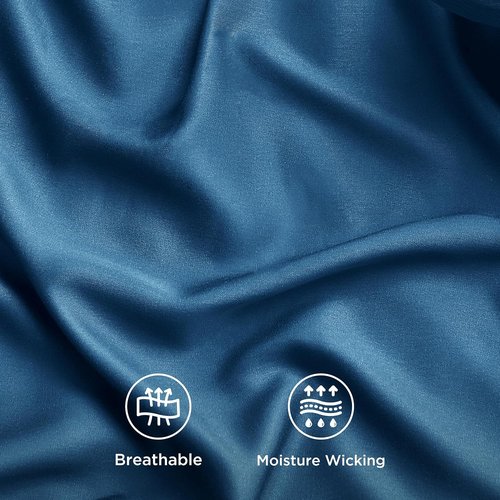 Bedsure Queen Sheet Set - Cooling Bamboo Rayon Sheets | Deep Pocket Up to 16" | Soft & Breathable Teal Bedding
