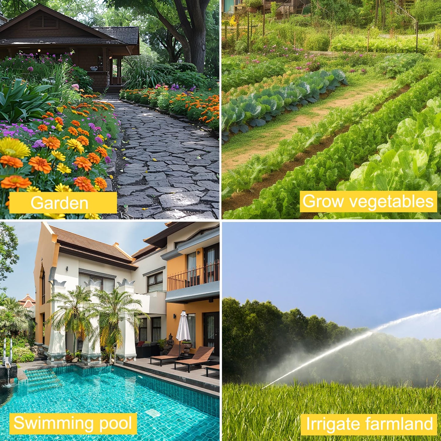 TDRSUPER 1 HP Shallow Well Jet Pump with Automatic Pump Control, Smart Pressure Switch System, Stainless Steel Water Pump for Home Garden Irrigation