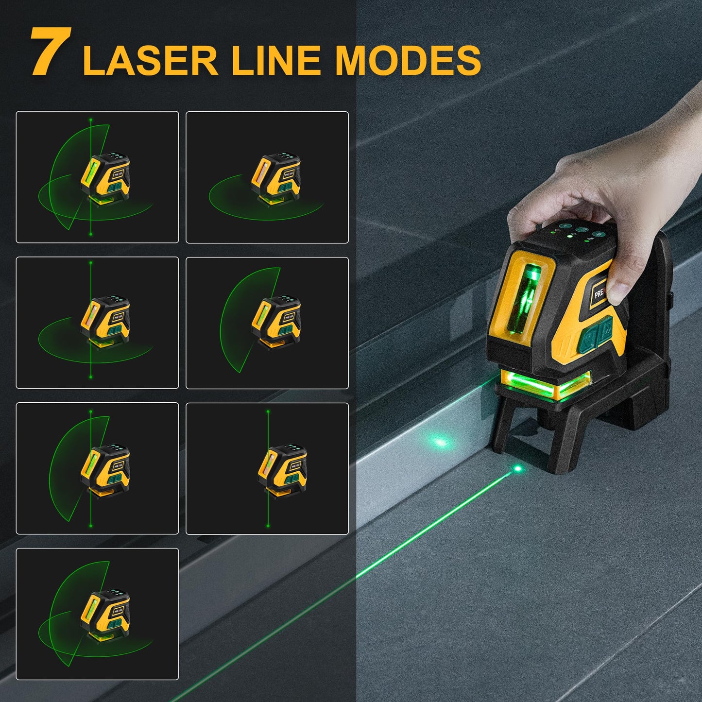 PREXISO Laser Level with Tripod & 2 Plumb Dots - 100 Ft Rechargeable Point Cross Laser Level Self Leveling - Plumb Spot Alignment Wide Angle Laser Line for Construction, Ceiling, Floor Tile