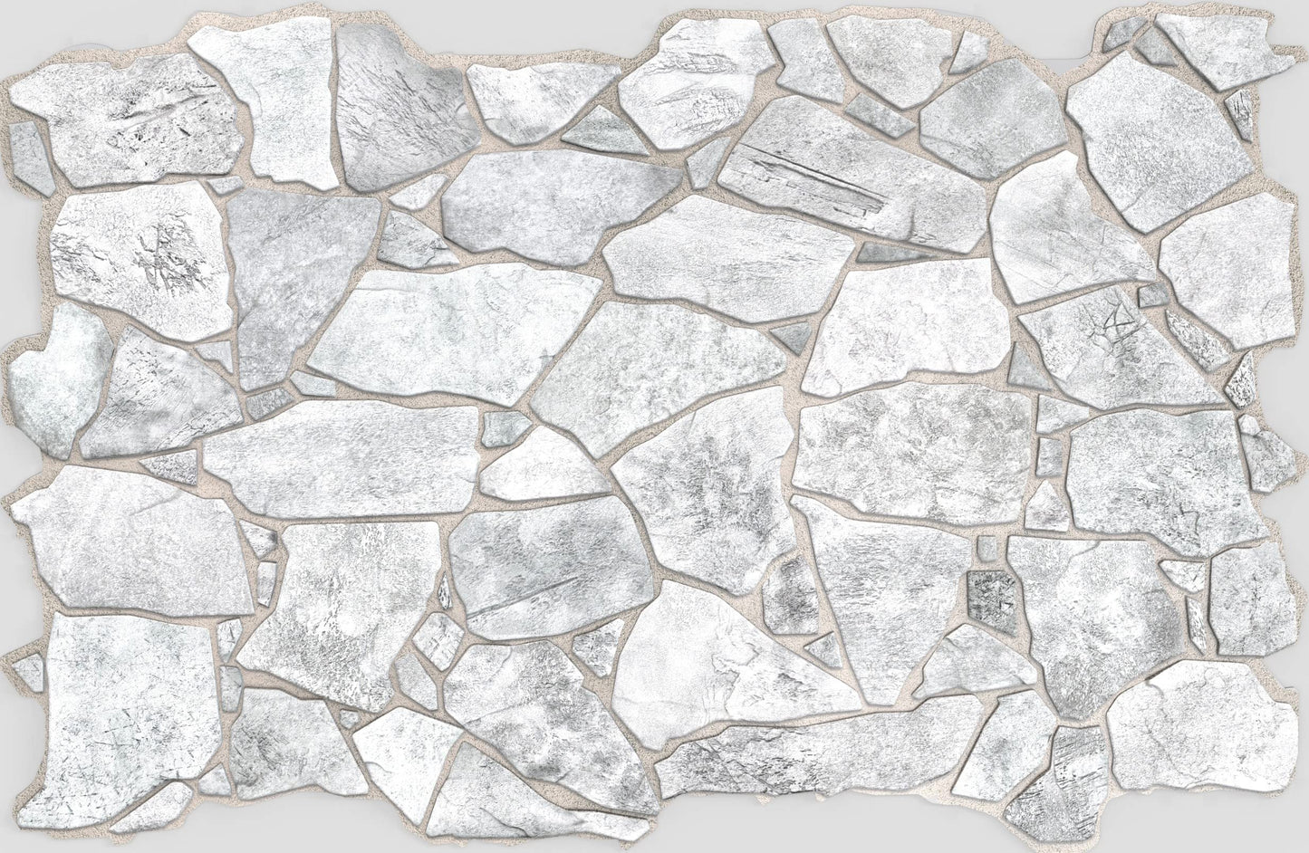 Dundee Deco REAZ244WG-5 White Grey Faux Stone PVC 3D Wall Panel, 3.2 ft X 2.1 ft (98cm X 63cm), Interior Design Wall Paneling Decor, 6.7 sq. ft. (0.62 sq. m) Each, Pack of 5