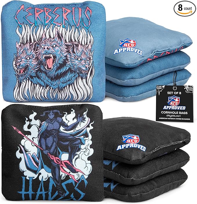 Play Platoon Cornhole Bags Set of 8 Regulation Professional Corn Hole Bean Bags ACO Approved, Competition Weight, Slick and Stick