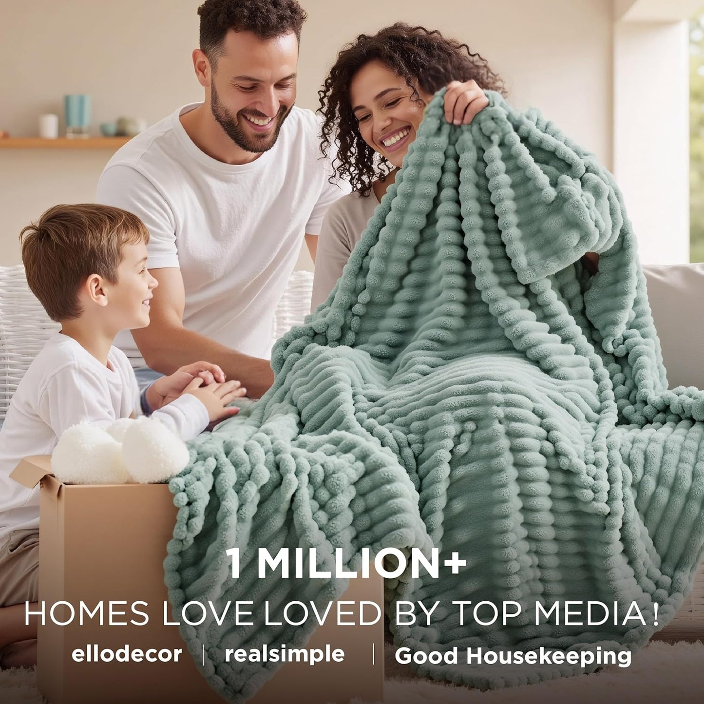 Bedsure GentleSoft Queen Size Blanket - Cozy Sage Green Fleece Throw, 90x90 Inches for Ultimate Comfort
