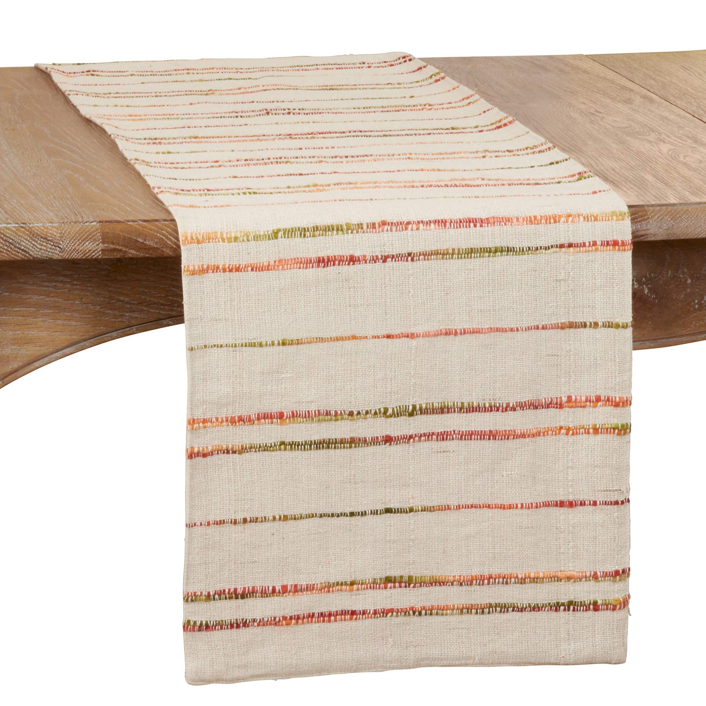 SARO LIFESTYLE Amelie Collection Woven Line Table Runner, 16"x90", Natural