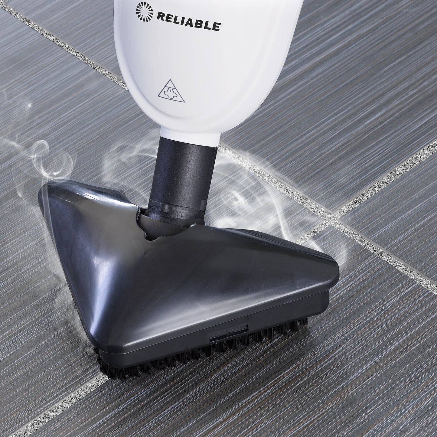 Reliable 300CU Steamboy Pro 3-in-1 Scrub and Steam floor mop with carpet glide - Electric steam scrubber, steam cleaner with 4 microfiber pads, for tile, grout, hardwood floors, 180-degree swivel head