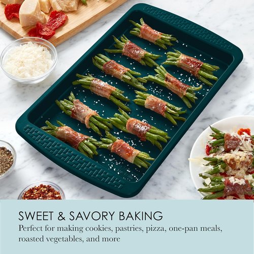 Chicago Metallic Nonstick Small Baking Sheet - Durable Carbon Steel for Perfect Baking | Emerald Green