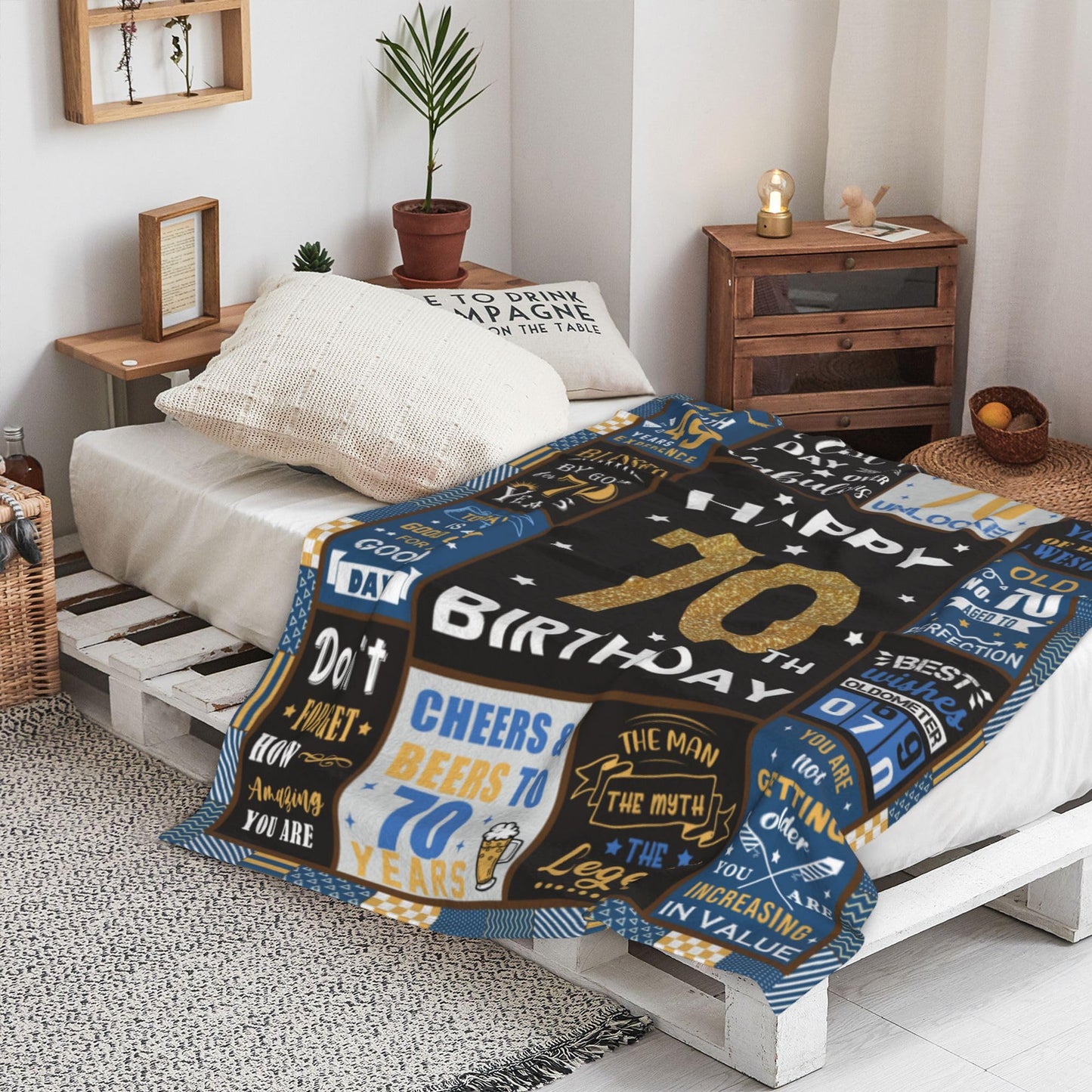 Wyhcxl 70th Birthday Gifts for Men, 70th Men Birthday Gift Ideas, Best Gifts for 70 Year Old Man, 70 Year Old Birthdays Gifts for Man, 1955 Birthdays Gifts for Dad Blanket 60"X 50"