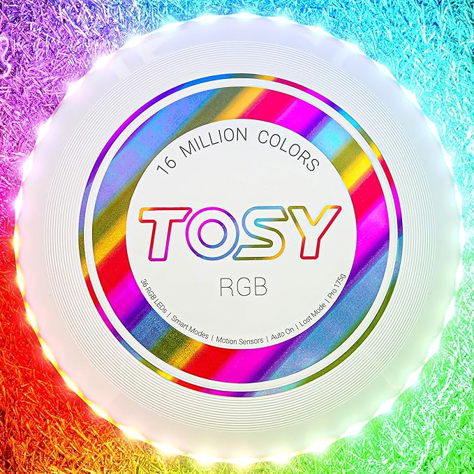 TOSY Bundle of 2 - Flying Disc 108 LEDs - RGB Black + RGB White
