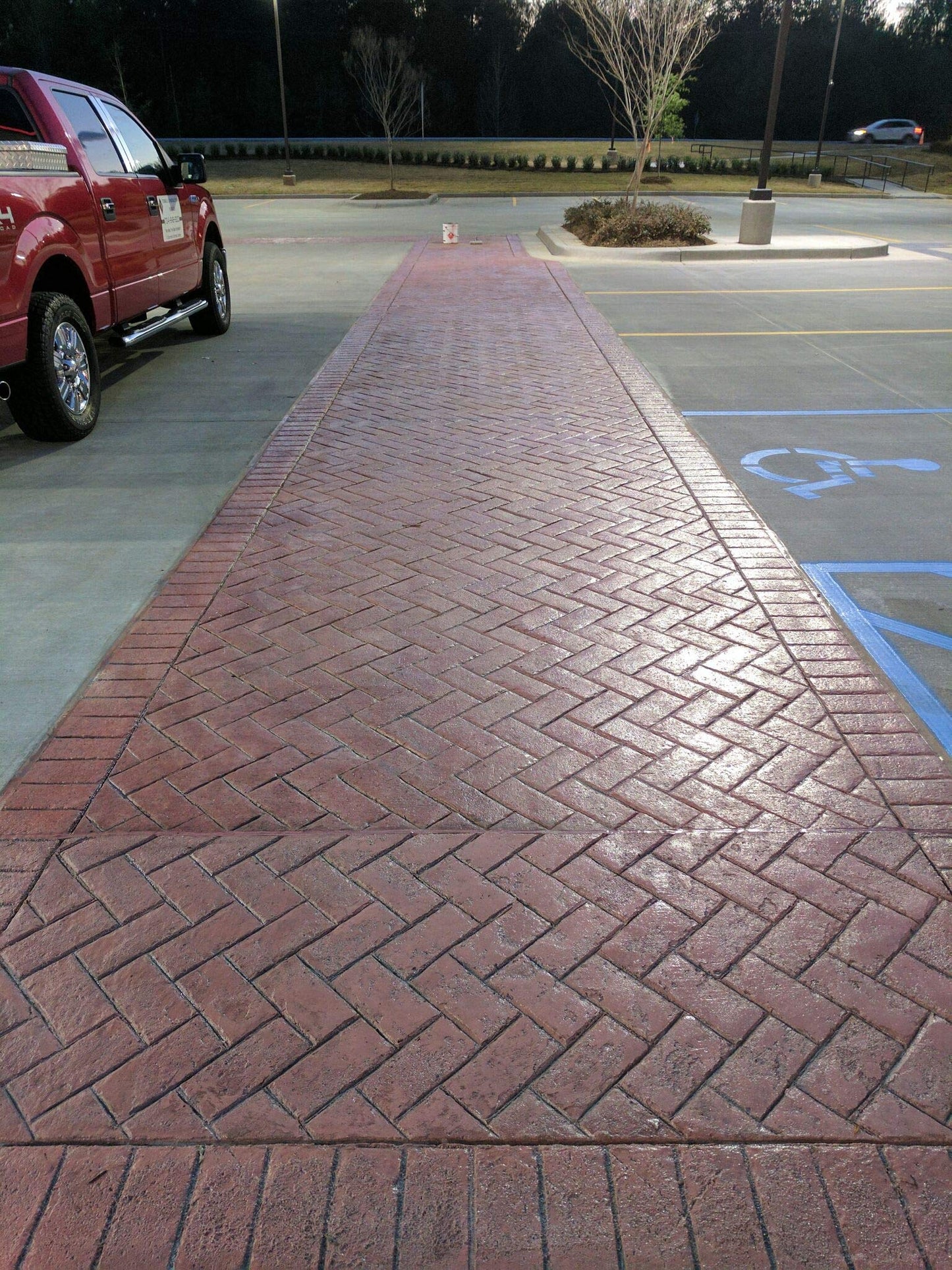 Olde Town Herringbone Brick Concrete Stamp Single by Walttools | Classic Woven Paver Pattern, Sturdy Polyurethane Texturing Mat, Decorative Realistic Detail (Yellow, Rigid)