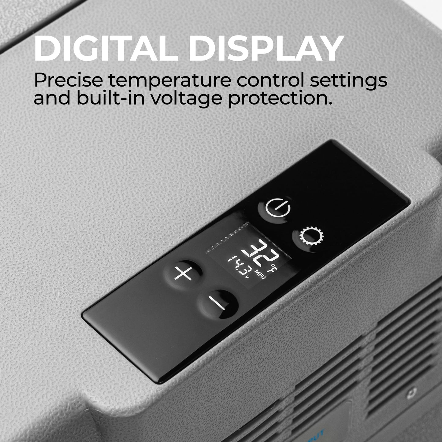 Halo Power Electric Cooler, Portable Fridge & Freezer with Iceless Design, 12/24V DC and 100-240V AC for Camping & Vehicles, 23 QT Storage Capacity