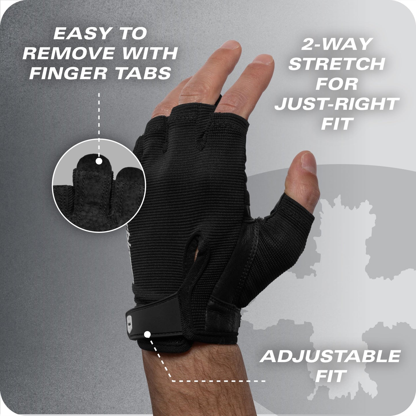 Power Gloves 3.0 - Durable Half Finger Weightlifting Gloves with Adjustable Wrist Closure, Breathable Leather Palm, Men's, Green, Large