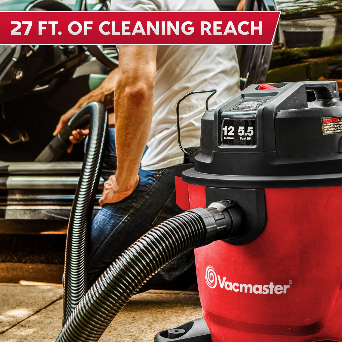 Vacmaster 12-Gallon 5.5 Peak HP Heavy-Duty Wet/Dry Vacuum - VJH1211PF 1101