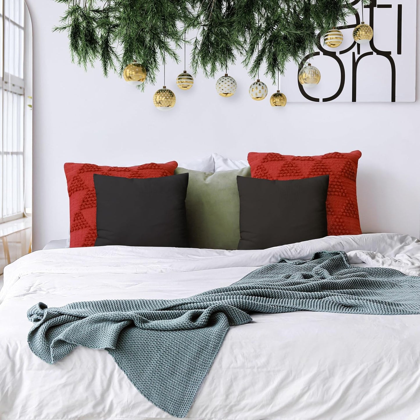Utopia Bedding Pillow Inserts - Set of 2, 18x18 Black Decorative Cushions for Sofa & Bed - Soft & Fluffy
