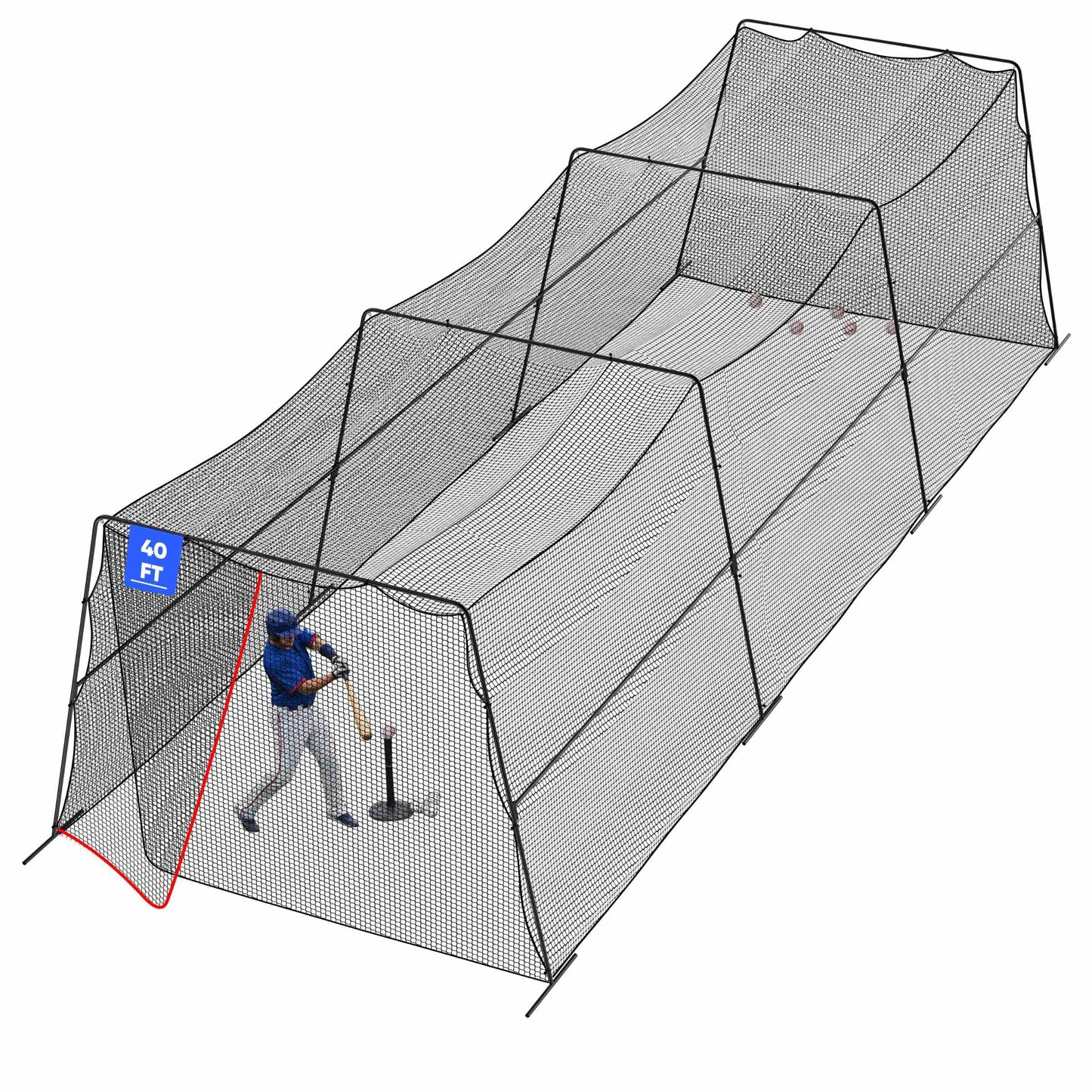 Baseball Batting Cages for Backyard with Net and Frame, 30FT/40FT Batting Cage for Baseball and Softball, Integrated Gate Net Design