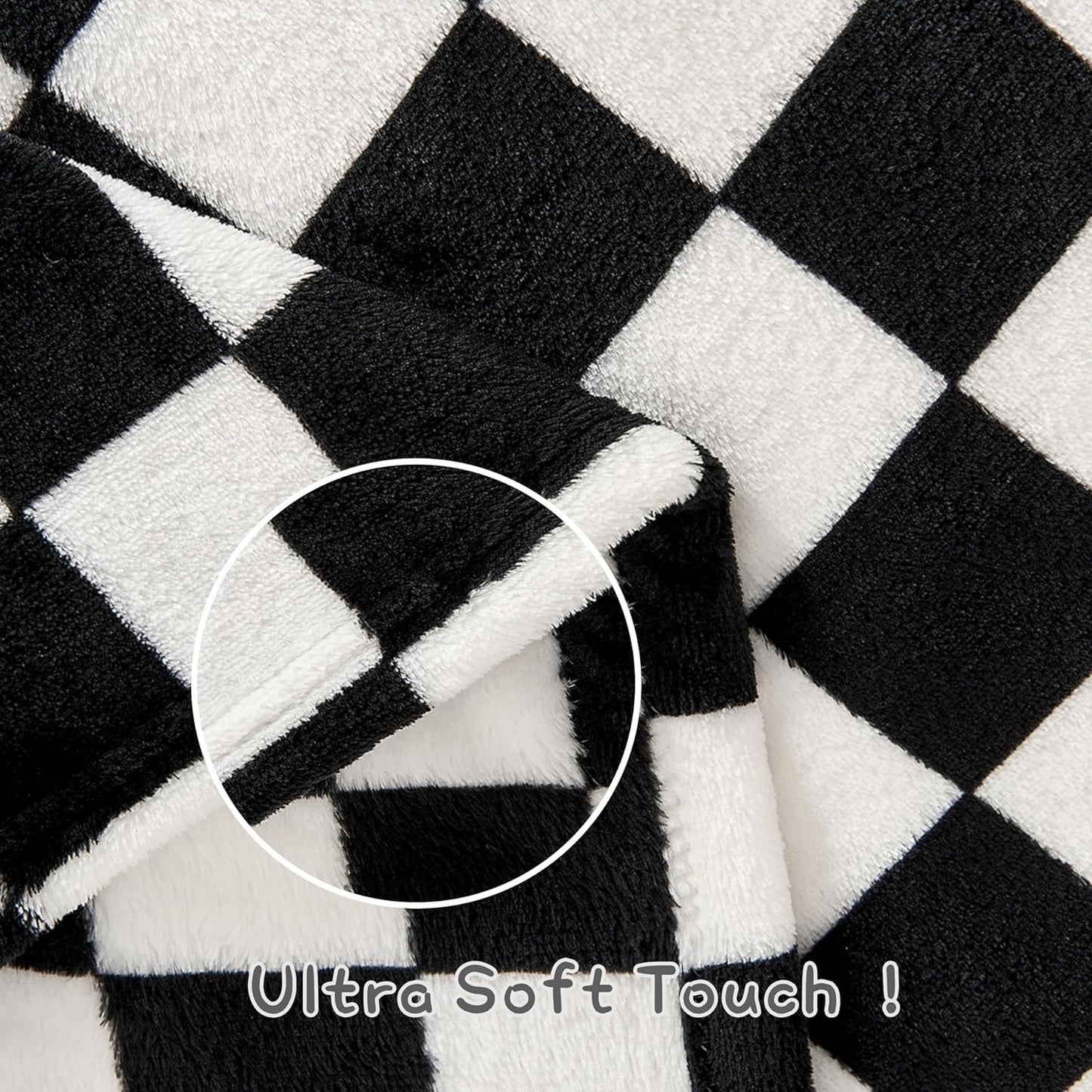 Yurhap Checkered Baby Blanket - Ultra Soft Fleece Receiving Blanket for Infants | 30"x40", Black