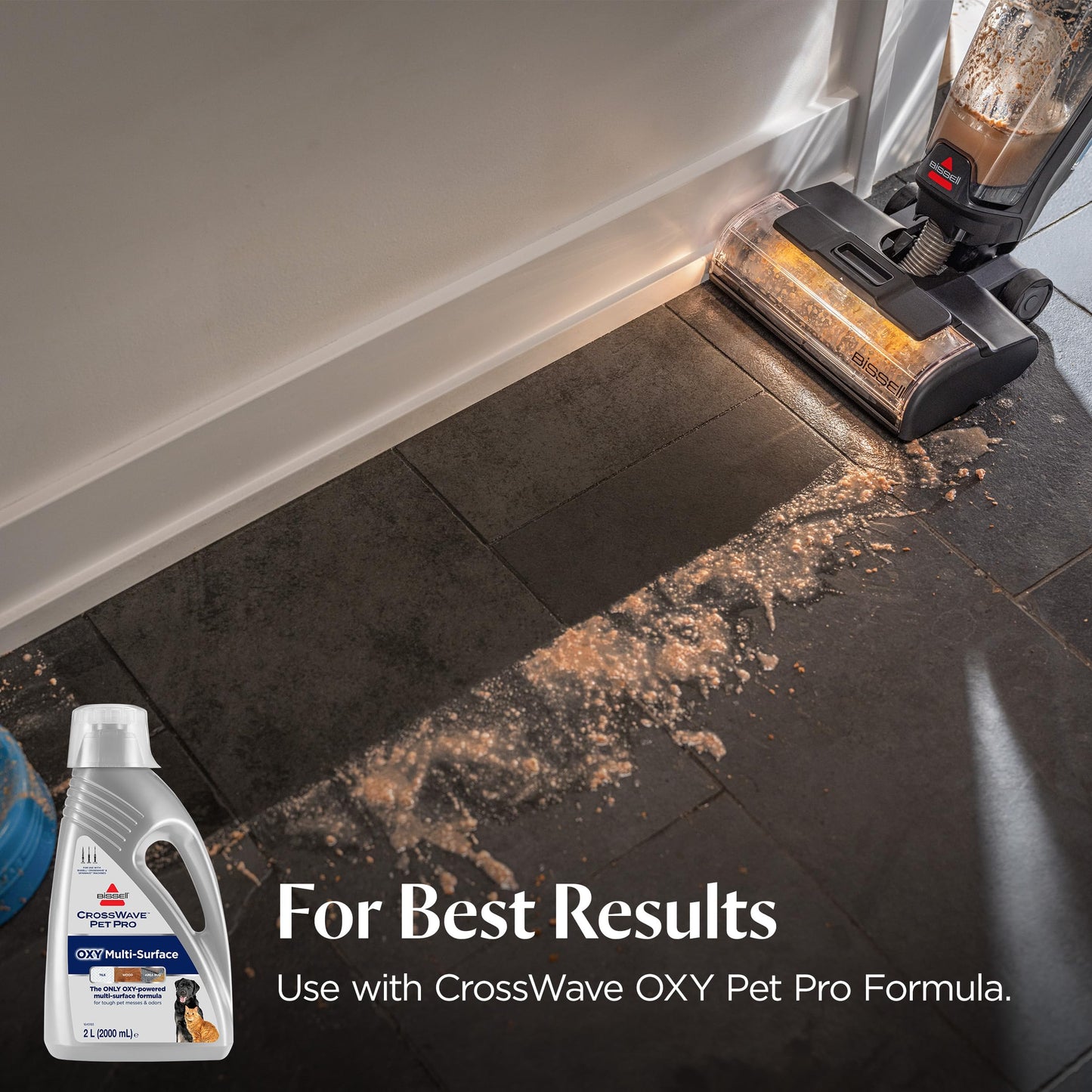 BISSELL CrossWave HydroScrub Plus Cordless Wet Dry Vacuum Mop, Floor Cleaner with Edge Cleaning & Headlights, 45-Minute Runtime, Multi-Surface, Hard Floor Sanitize, & Clean Out Formula Included, 4275E