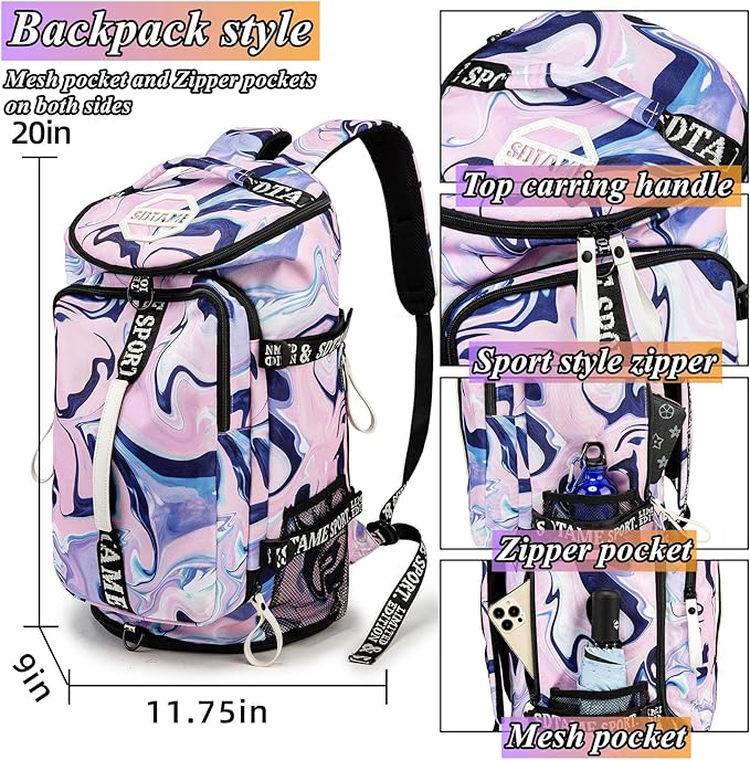 Gym Duffle Bag Backpack with Shoe Compartment,4 ways Travel Backpack for Women and Men,Multi-Functional Weekender bag with Waterproof Layer&Laptop Compartment for Fitness, Travel,Camping