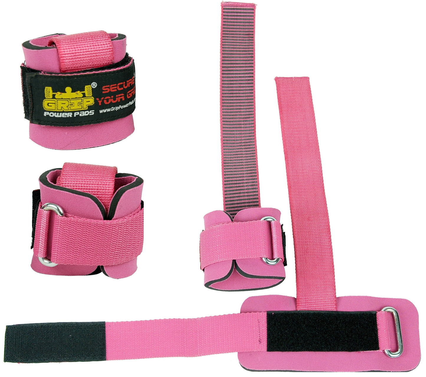 Best Heavy Duty Lifting Straps Neoprene Padded 1 Pair Wrist Wraps & Rubbery Grip Support Straps & Cotton Coated Rubber on One Side Alternative to Power Lifting Hooks Weightlifting Grip Pad