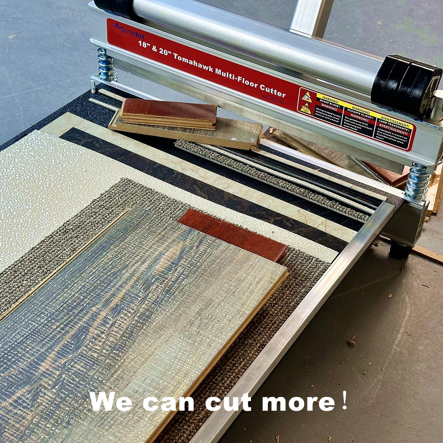 18" Heavy Duty Pro Laminate & Vinyl Floor Cutter, Professional Grade, Versatile, Strong, Full cuts up to 18" Wide and 11/16" (17mm) Thick and Watch The Demo!