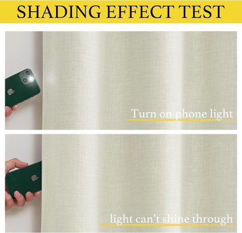 NICETOWN Blackout Thermal Insulating Curtain Valances - 30 Inch Length, 2 Panels for Kitchen & Bathroom (Natural)
